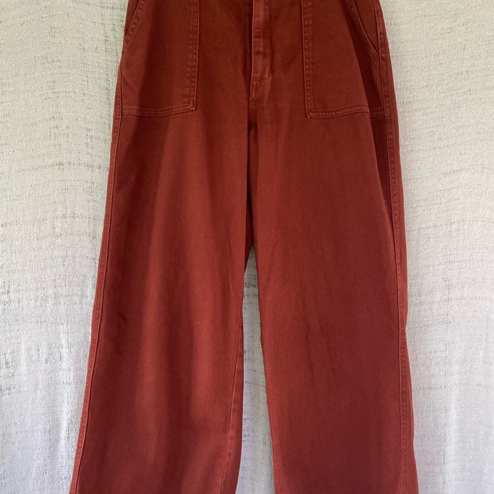 Universal Thread High Rise Wide Leg Russet Color Cropped Jeans Size 6